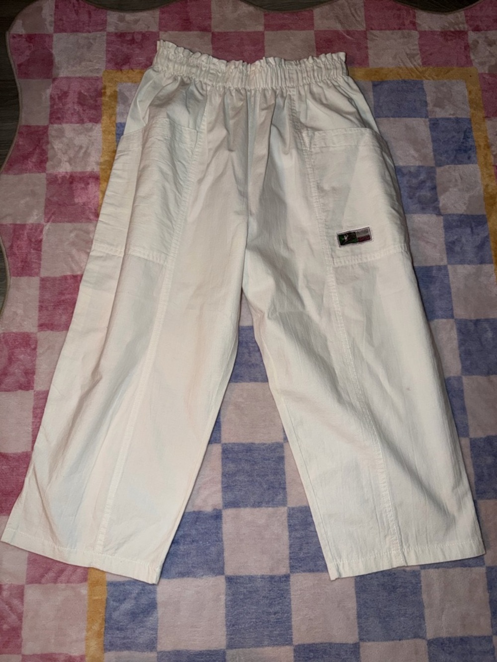 Vintage sport 80’s capri pant White Elastic-Waist Casual
